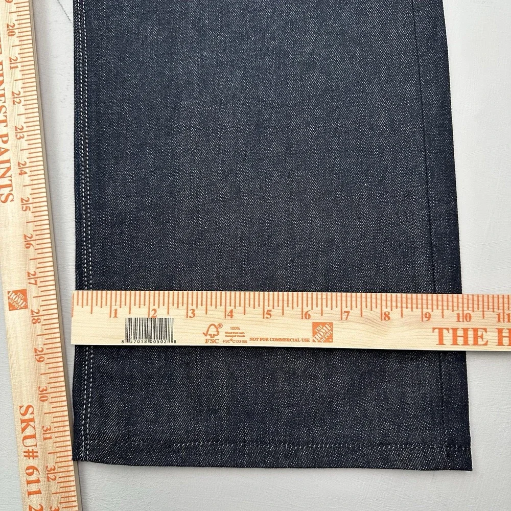 NEW Y2K Levi's 569 Loose Raw Denim Jeans Men 38x32 Flap Pockets Rigid Dark Blue